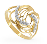 Кольцо из белого золота с фианитами